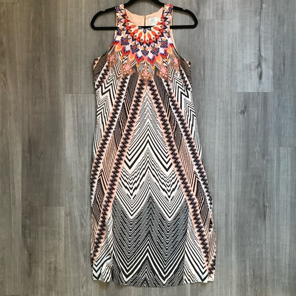 Anthropologie / HD in Paris Midi Sleeveless Solstice Silk Dress, Size 8